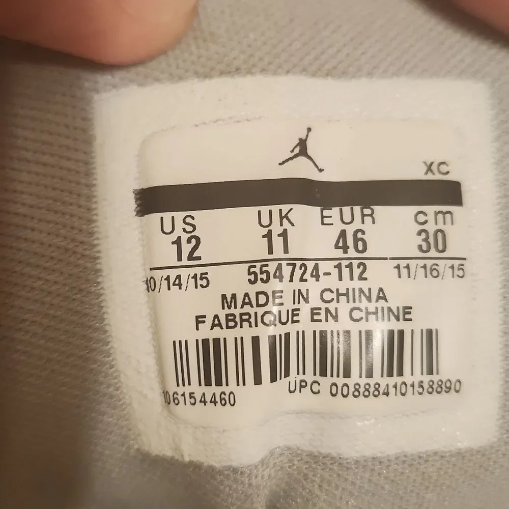 Nike Air Jordan Retro 1 High-Top Mid White Sneakers 554724-112 Men's Size 12